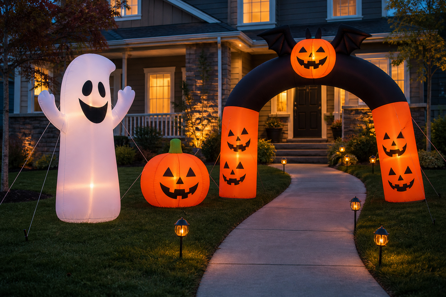 Aufblasbare Halloween-Deko für draußen sicher auswählen und aufbauen